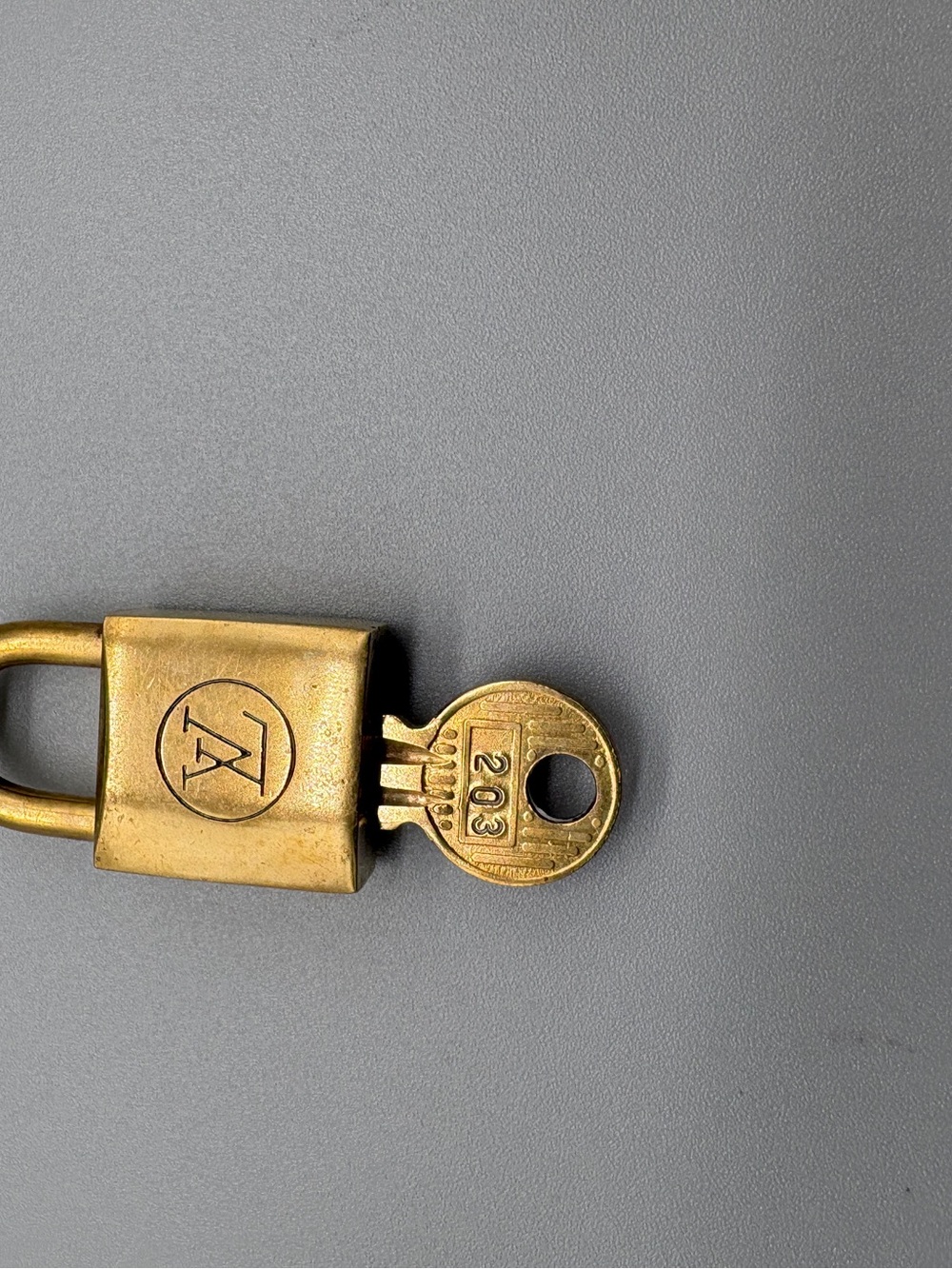 Rare Vintage Louis Vuitton Brass Padlock & Matching Key #203